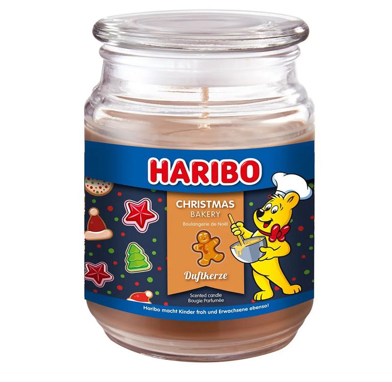 Haribo - Christmas Bakery Scented Candle – Sweet Gingerbread | 510g | Warm Christmas Atmosphere