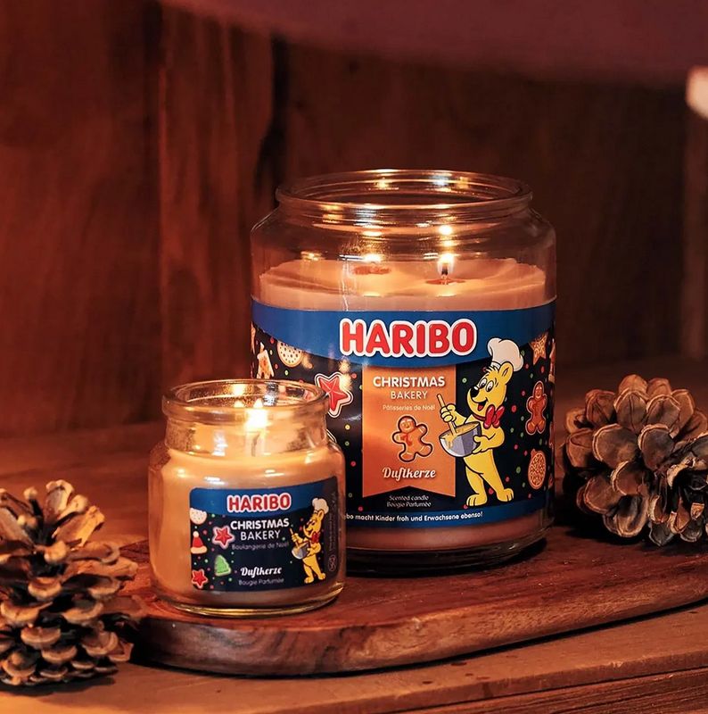 Haribo - Christmas Bakery Scented Candle – Sweet Gingerbread | 510g | Warm Christmas Atmosphere