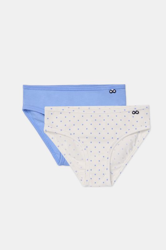 Woody - Duopack Slips - Bolletjes Print Blauw