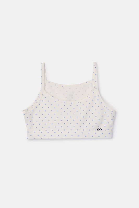 Woody - Topje - Bolletjes Print Blauw