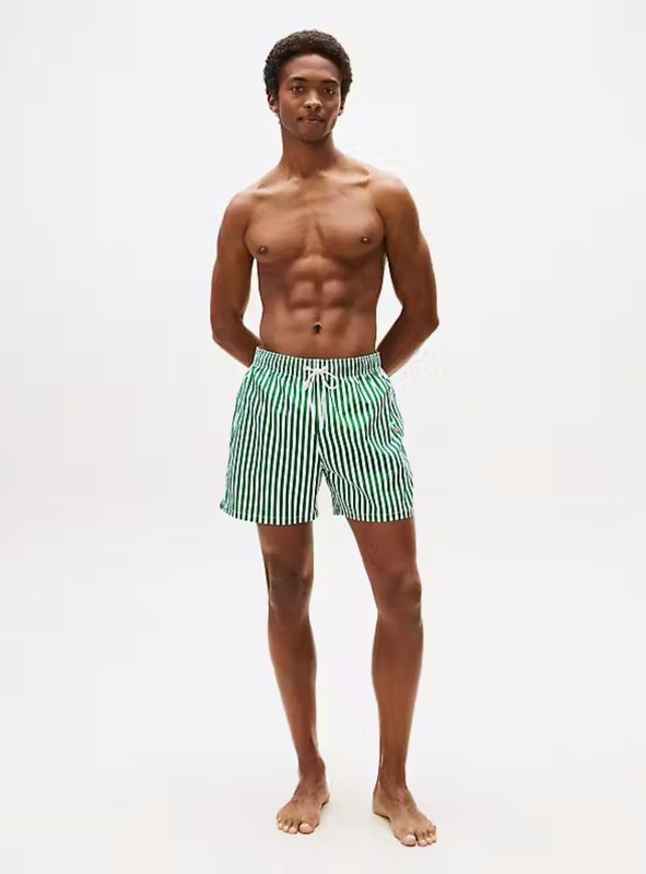 Tommy Hilfiger - Zwemshort - Groen/Wit Gestreept