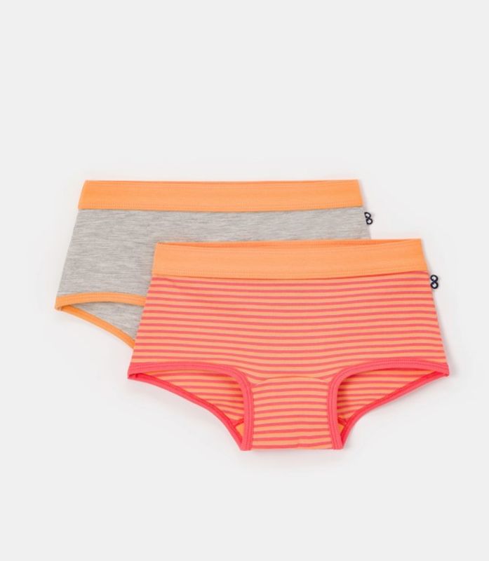 Woody - Duopack shorts - Grijs mélee + streep