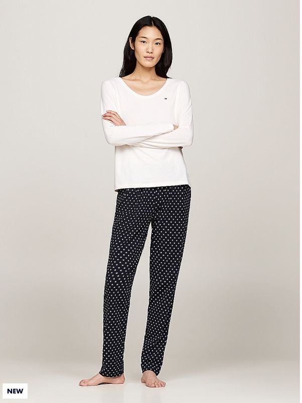 Tommy Hilfiger - Original longsleeve pyjamaset - ancient white/star navy