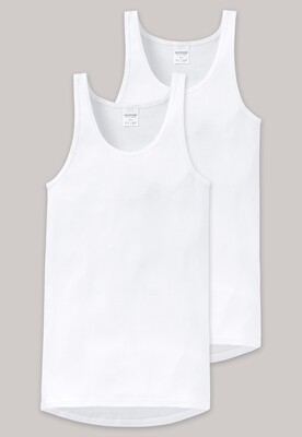 Schiesser - Onderhemd 2-pack fijnrib wit - Original Classics