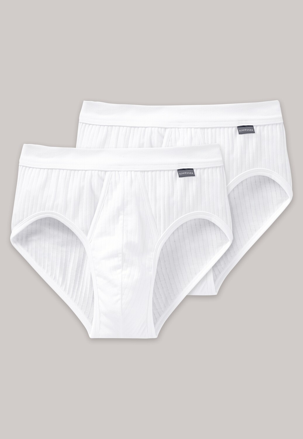 Schiesser - Sportslip met opening 2-pack wit - Authentic