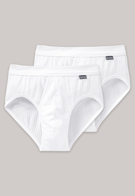 Schiesser - Sportslip met opening 2-pack wit - Authentic