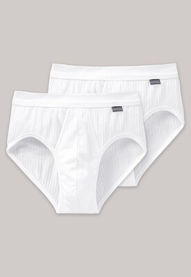 Schiesser - Sportslip met opening 2-pack wit - Authentic