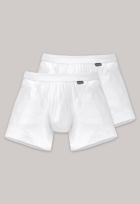 Schiesser - Short met opening 2-pack wit - Authentic