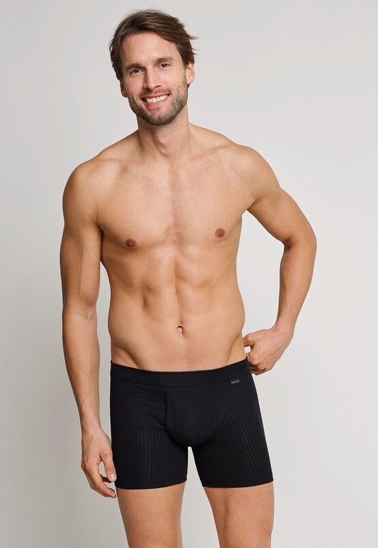 Schiesser - Short met opening 2-pack zwart - Authentic
