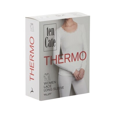 TEN CATE Dames Thermo shirt met kant wit