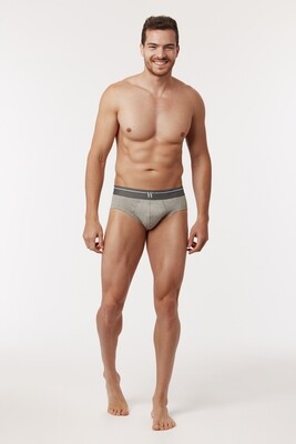 Woody Men Basic Underwear - Midi slip - duopack - grijs melange