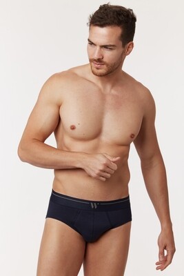 Woody Men Basic Underwear - Midi slip - duopack - blauw