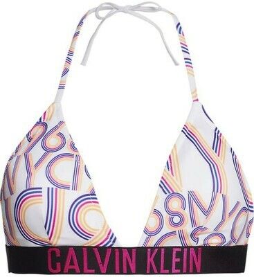 Calvin Klein - Bikini Fixed Triangle - Wit met Print *