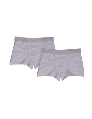 Woody - Jongens short Duopack - Wit/Grijs Gestreept