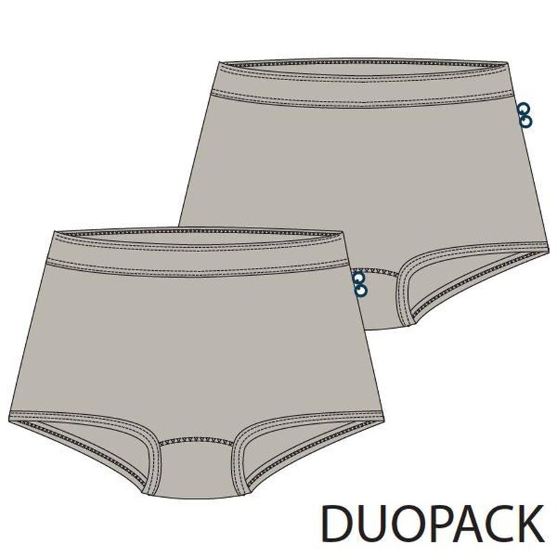 Woody - Meisjes shorty - duopack, grijs melange, Basis ondergoed