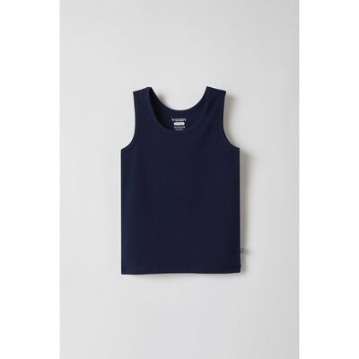 Woody - Jongens Singlet Basis Ondergoed - Marine Blauw