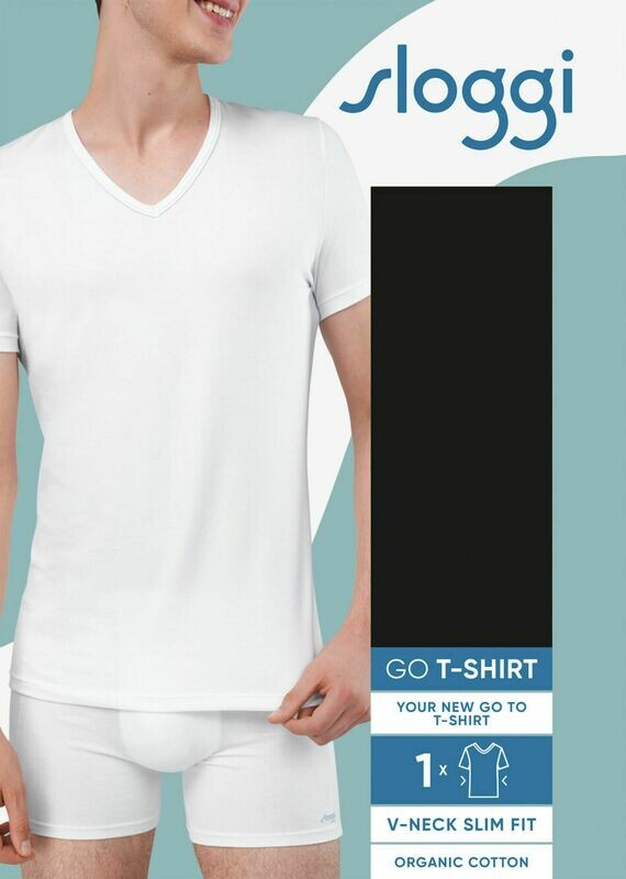 Sloggi - Go Shirt V-Neck Slim Fit - Zwart