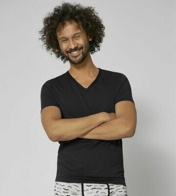 Sloggi - Go Shirt V-Neck Slim Fit - Zwart Sloggi - Go Shirt V-Neck Slim Fit - Zwart