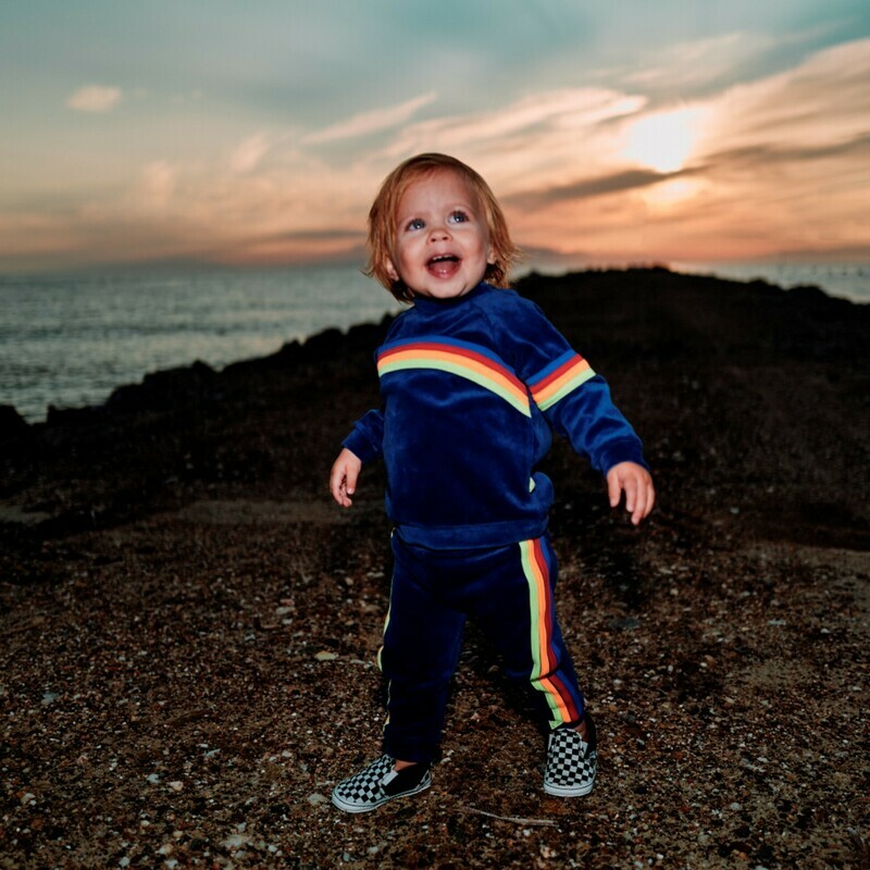 Billie-Ray x Woody - Sweatpants in velour - Blue