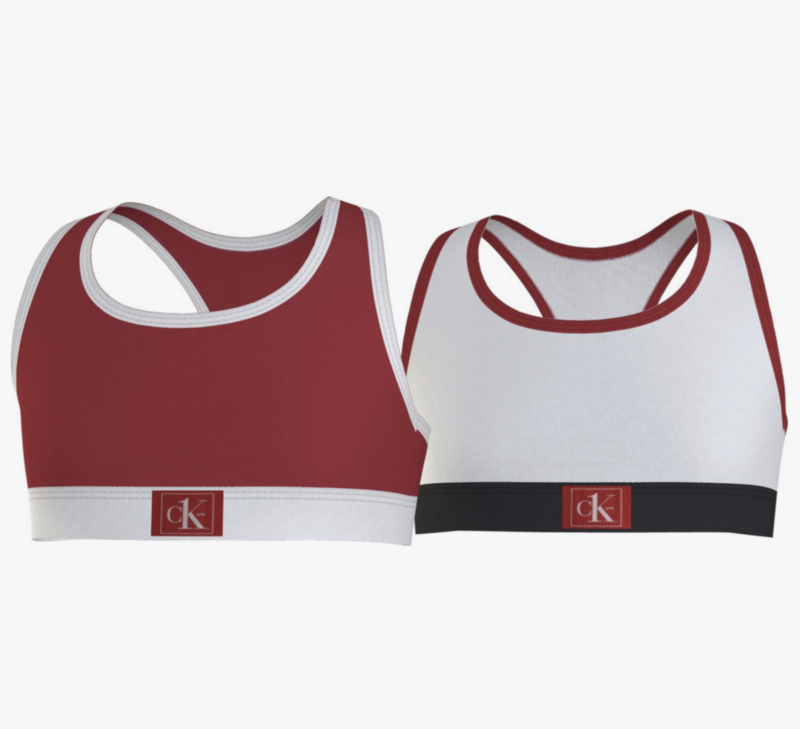 Calvin Klein - 2-pack Meisjes Bralette - Rood/Wit Calvin Klein - 2-pack Meisjes Bralette - Rood/Wit