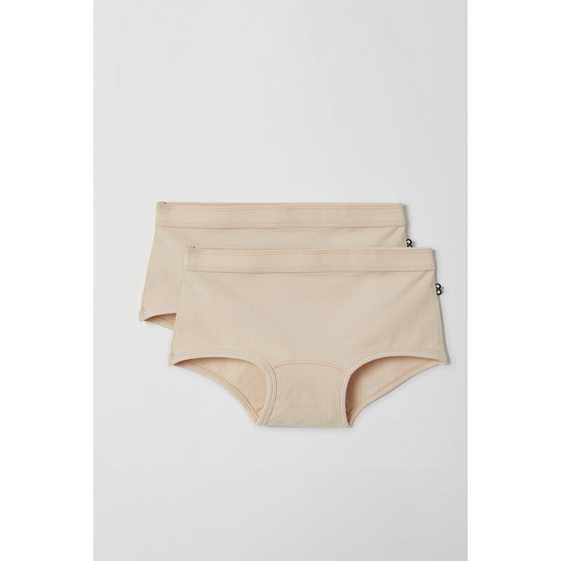 Woody - Meisjes shorty duopack  - Huidskleur (Basis ondergoed)