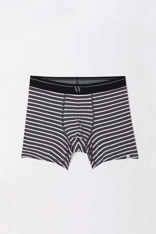Woody - Heren Boxershort Duopack - Antraciet + Gestreept