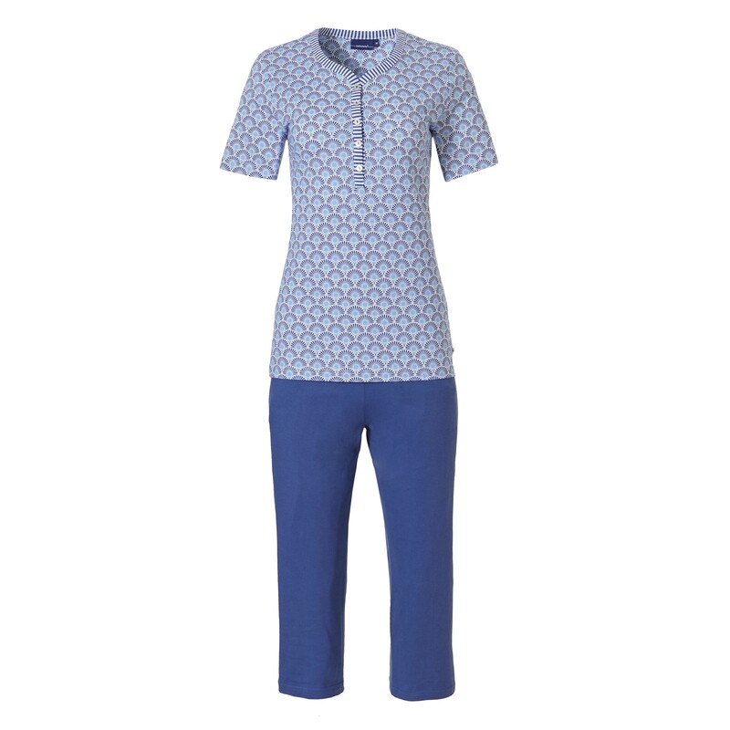 Pastunette - Pyjama Capri - Blauw met print