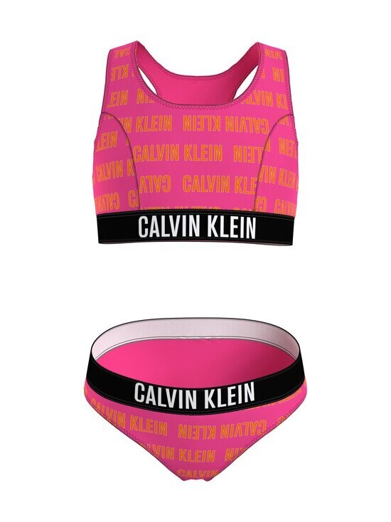 Calvin Klein - Bralette Bikini Intense Power - Blocking Logo Pink Aop -