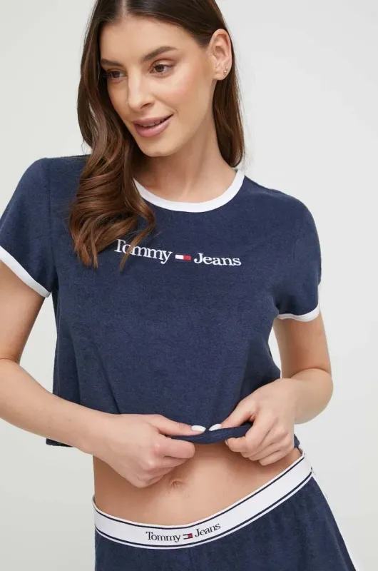 Tommy Hilfiger - Cropped Tee - Twilight Navy - Tommy Hilfiger - Cropped Tee - Twilight Navy -