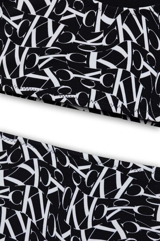 Calvin Klein Jeans - Bikini Bralette Set Print - CK ONE Waped Monogram Black -