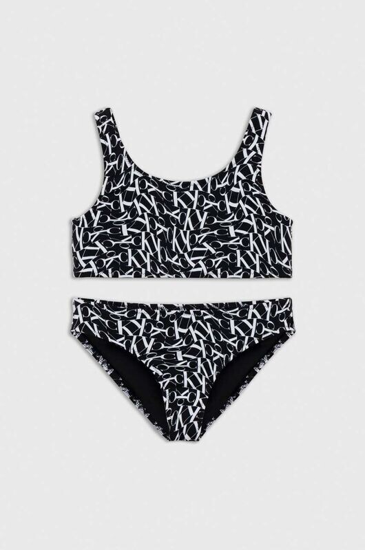 Calvin Klein Jeans - Bikini Bralette Set Print - CK ONE Waped Monogram Black -