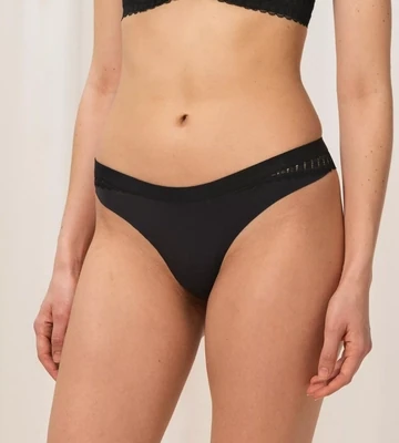 Triumph - Aura Spotlight High Leg String - Zwart