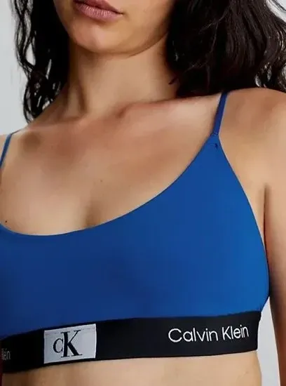 Calvin Klein Bralette CK96 – Limoges Blauw – Gerecycled Nylon – Dames – Elastische Onderboord – Verstelbare Bandjes