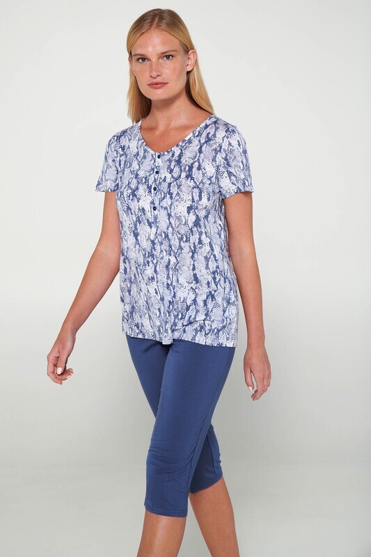Vamp - Pyjama - Blue Boa - 93% micromodal / 7% elastane