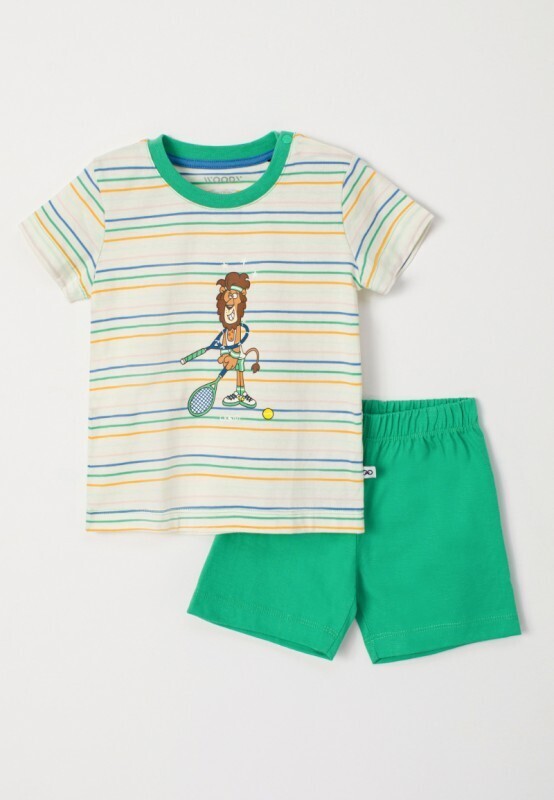 Woody - Baby Jongens Pyjama - Multicolor Gestreept Woody - Baby Jongens Pyjama - Multicolor Gestreept