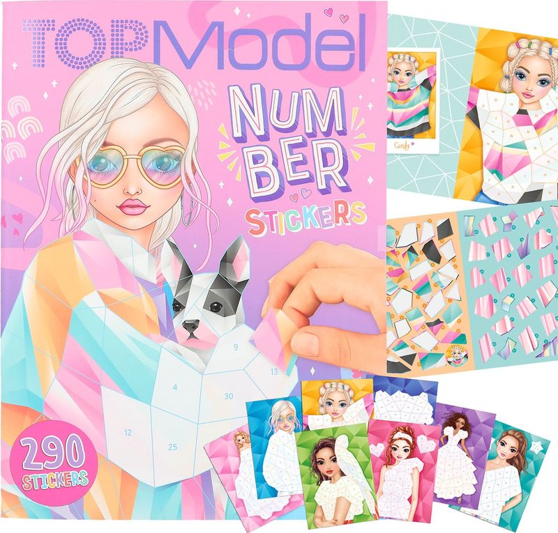 TOPModel - nummer stickers Fantasy - stickerboek