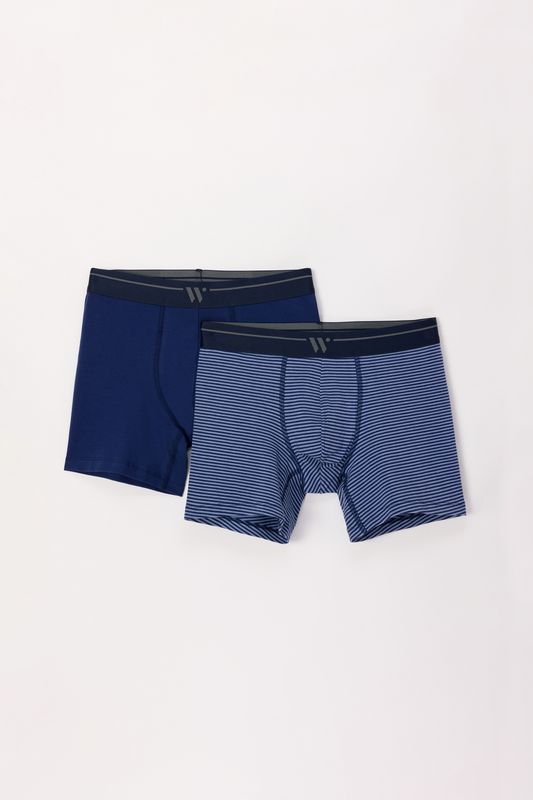 Woody - Duopack Herenboxers - Donkerblauw