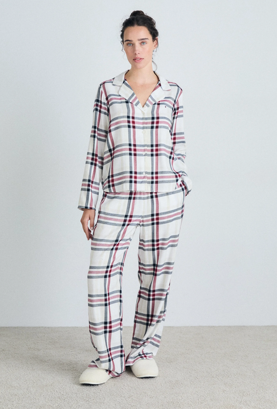 Tommy Hilfiger – Unisex Teen Pyjama – Flannel Heritage Check/Ivory – Ultra-Soft Warmth &amp; Iconic Preppy Style