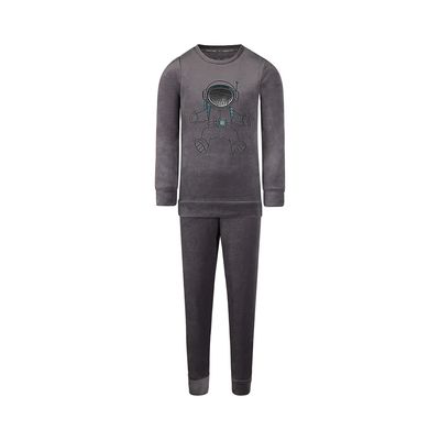 Charlie Choe Boys Velour Pyjamas – Soft, Warm &amp; Stylish Grey | Perfect for Cozy Nights