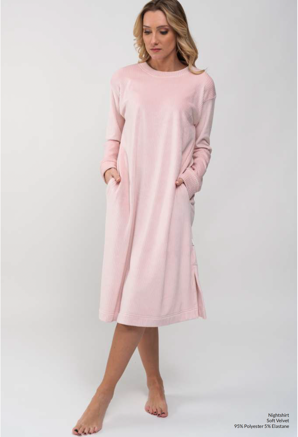 Mira - Dames Slaapkleed - Zachtroze