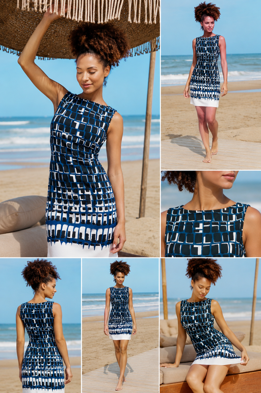 Sunflair - Strandjurk - Blauw/Zwart