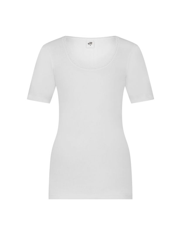 TEN CATE - Dames Thermo Viloft - T-shirt met kant - snow white