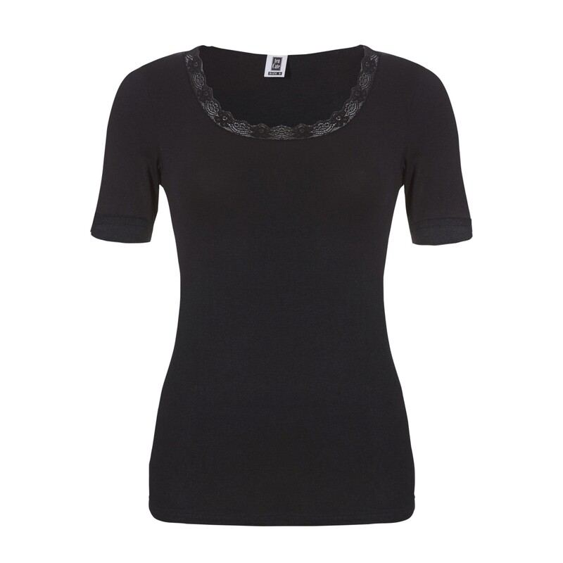 TEN CATE - Dames Thermo Viloft - T-shirt met kant zwart