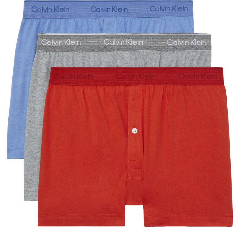 Calvin Klein - 3pack boxers - 100% katoen - red/grey/blue