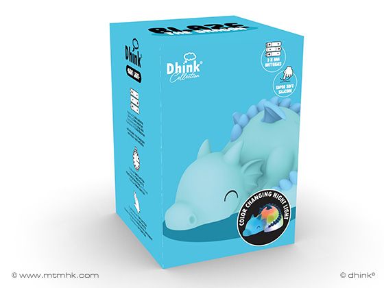 Dhink Collection -  Nachtlampje Draak (zacht silicone) + 15 min. timer + tikfunctie