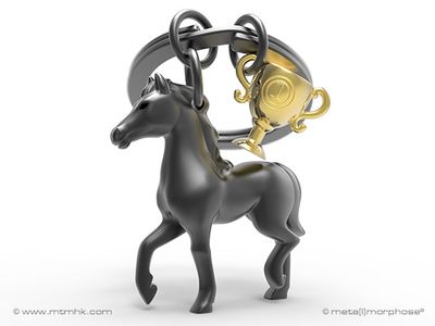 Metalmorphose  -   Sleutelhanger Paard en Trofee