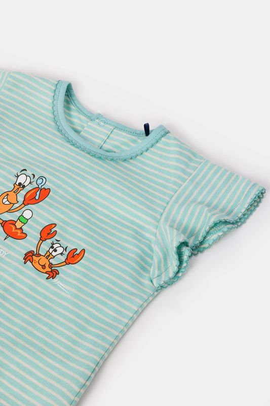 Woody - Baby Meisjes Pyjama - Lichtblauw