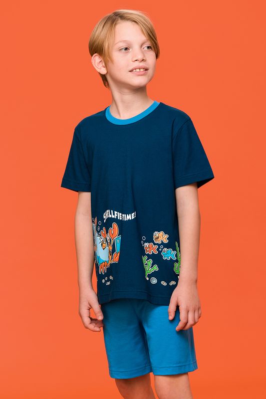 Woody - Jongens/Heren Pyjama - Donkerblauw