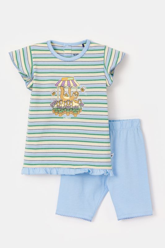 Woody - Baby Meisjes Pyjama - Multicolor gestreept