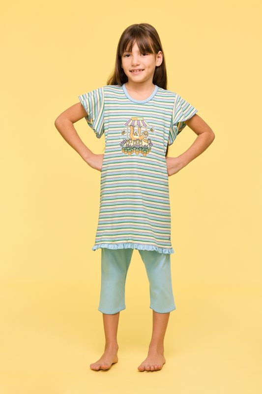 Woody - Meisjes/Dames Pyjama - Multicolor Gestreept